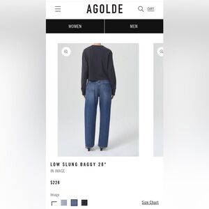 Agolde low slung baggy 28”